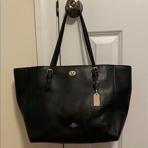 Coach Black Pebbled Leather Tote